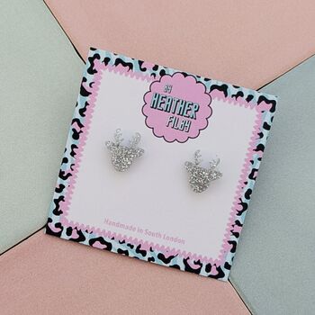 Small Reindeer Christmas Studs *More Colours Available*, 7 of 10