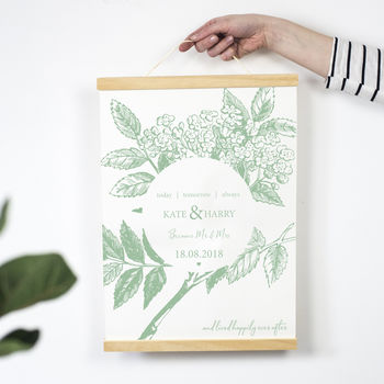 Personalised Botanical First Anniversary Paper Print, 3 of 8