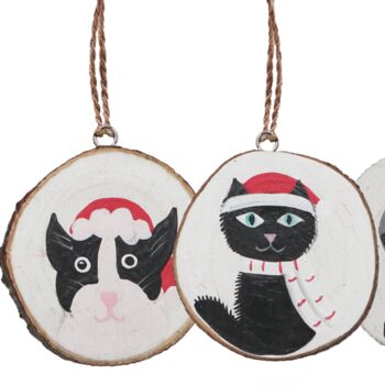 Cat Christmas Tree Decorations Set, 2 of 3