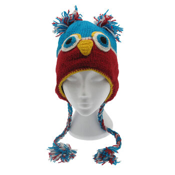 Colourful Owl Hand Knitted Woollen Animal Hat, 3 of 5