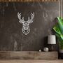 Geometric Stag Deer Head Wooden Wall Art Room Decor, thumbnail 1 of 10