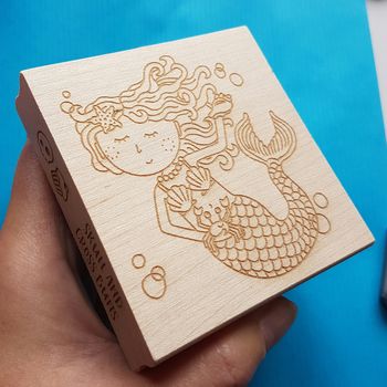 Colouring In Mermaid Rubber Stamp, 4 of 4