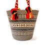 Black And Red Handwoven Straw Basket Bag, thumbnail 1 of 7
