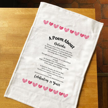 Personalised Romantic Gift Poem For Partner Tea Towel, 2 of 6