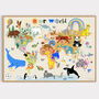 World Map Giclee Print Of Creatures Great And Small, thumbnail 1 of 12