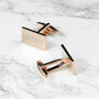 Personalised Rectangle Rose Gold Plated Cufflinks, thumbnail 2 of 7