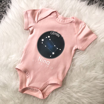 Star Sign Personalised Babygrow, 3 of 6