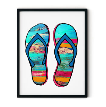 Blue Beach Sandals Print, 6 of 6