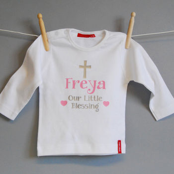 Little Blessing Christening Babygrow Or T Shirt, 2 of 9