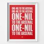 Arsenal 'One Nil' Football Song Print, thumbnail 1 of 3