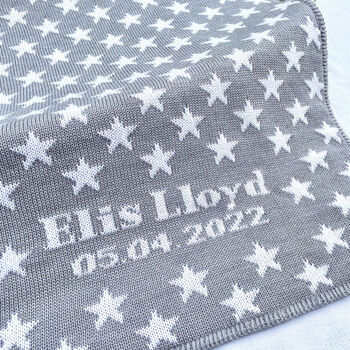 Personalised Knitted Star Baby Blanket, 5 of 11