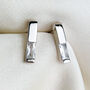 Sterling Silver Crystal Rectangle Stud Earrings, thumbnail 1 of 5