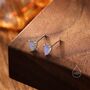 Droplet Moonstone Stud Earrings, thumbnail 4 of 11