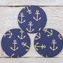 Nautical Anchor Fabric Handbag Mirror, thumbnail 4 of 5