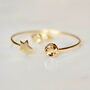 Gold Plated Star And Birthstone Adjustable Bangle, thumbnail 1 of 12