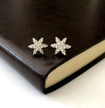 Sterling Silver Snowflake Earrings, 11 of 12