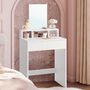 Dressing Table With Large Mirror Modern Style White, thumbnail 2 of 10