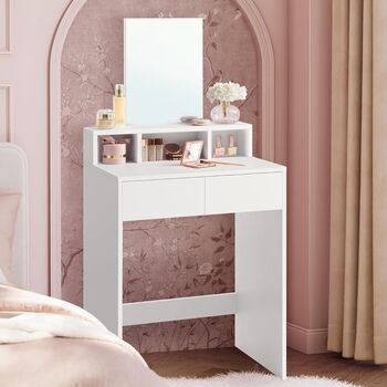 Dressing Table With Large Mirror Modern Style White, 2 of 10