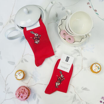 Alice's Adventures In Wonderland Women Sock White Rabbit, 4 of 6