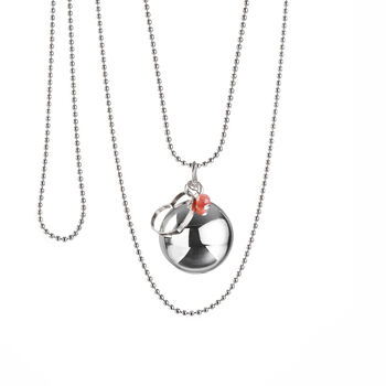 Pregnancy Chime Necklace With Heart Charm And Pearl, 2 of 7