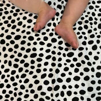 Large Dalmatian Print Sensory Baby Muslin, 3 of 4