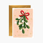 Christmas Mistletoe Branch Greeting Card, thumbnail 2 of 2