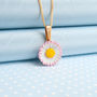 Hand Painted Lawn Daisy Pendant Necklace, thumbnail 3 of 4