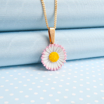 Hand Painted Lawn Daisy Pendant Necklace, 3 of 4