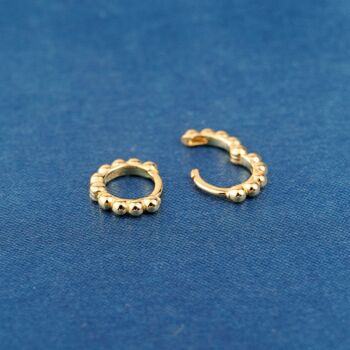 Gold Beaded Tiny Hoops, Minimalistic Hoop Earrings, 5 of 7