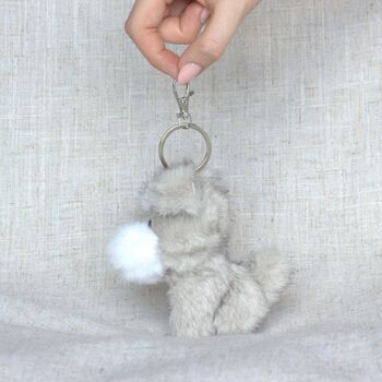 Adorable Plush Animal Keyring – Cat And Dog Bag Charms, 6 of 9