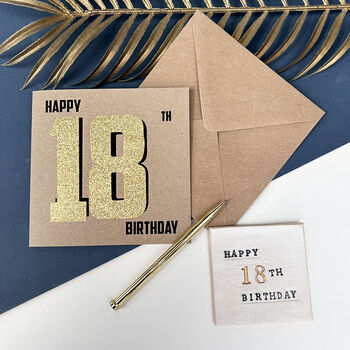 18th Black And Gold Birthday Card, 3 of 6