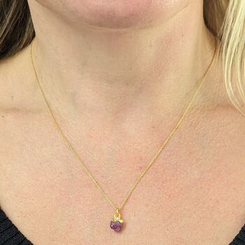 July Birthstone Necklace, Ruby, Gold Plated, 2 of 6
