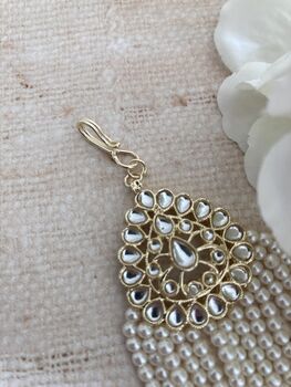 Kundan Gold Plated Pearl Passa/Jhumar, 5 of 5