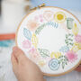 Spring Wreath Floral Embroidery Kit, thumbnail 3 of 9