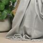 Super Soft Plain Pashmina Style Scarf In Light Grey, thumbnail 3 of 3
