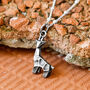 Sterling Silver Oxidised Origami Giraffe Necklace, thumbnail 2 of 3