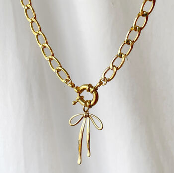 Bow And Chunky Chain Earrings, 7 of 10