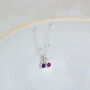 Sterling Silver Birthstone Satellite Chain Necklace, thumbnail 3 of 4