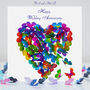 Wedding Anniversary Butterfly Heart Card, thumbnail 1 of 12