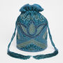 Beatrice Art Deco Bucket Bag In Teal, thumbnail 1 of 4