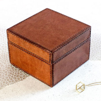 Personalised Ladies Leather Jewellery Box Square, 5 of 10