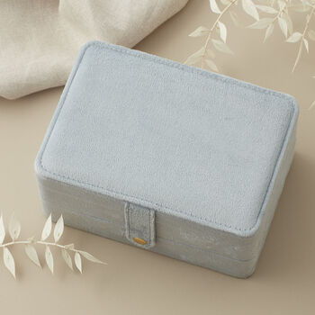 Personalized Large Velvet Jewelry Box Travel Case, Custom Bridesmaid Gift, Monogram Jewellery Organizer For Women, 4 of 7