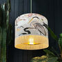 Bird Song Lampshade In Bone Gold Lining And Fringing, thumbnail 2 of 9