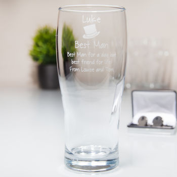 Personalised Best Man Pint Glass In Box, 2 of 5