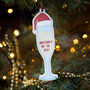 Bottoms Up Champagne Flute Christmas Tree Decoration, thumbnail 1 of 2