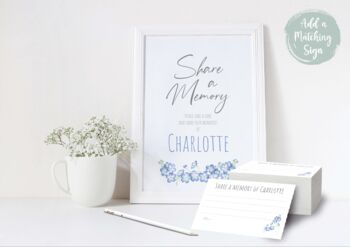 Funeral Memory Keepsake Cards Forget Me Not Design, 3 of 3