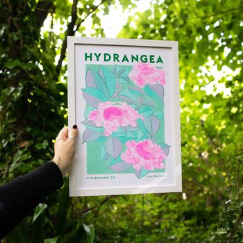 Hydrangea Floral Illustration Riso Print, 2 of 5