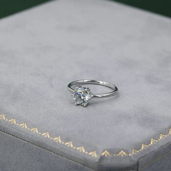 One Carat Moissanite Diamond Engagement Ring, 3 of 8