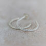 Sterling Silver Frosted Everyday Hoops, thumbnail 2 of 6