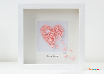 Shocking Pink 3D Framed Butterfly Heart, 6 of 9